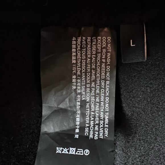 Theory Wool Cashmere Black Long Trench Overcoat Classic Timeless Luxury - Large - Picture 6 of 11